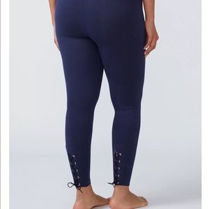 Lane Bryant Leggings ankle lace up NWT blue A-B